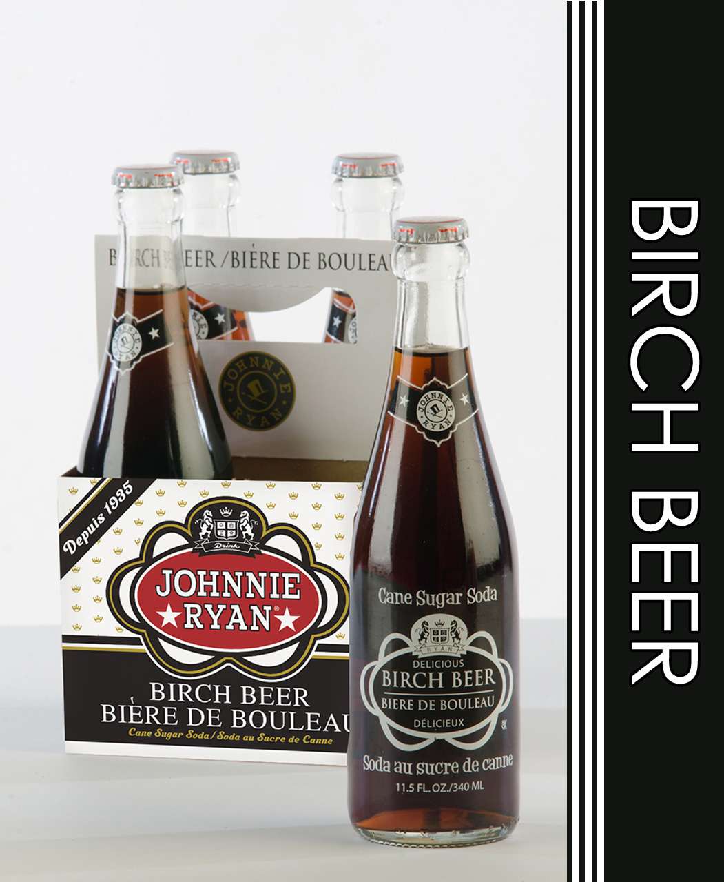Birch Beer cane sugar soda from Johnnie Ryan beverages in Niagara Falls, NY.