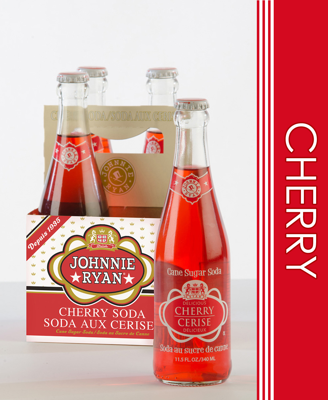 Cherry cane sugar soda from Johnnie Ryan beverages in Niagara Falls, NY.