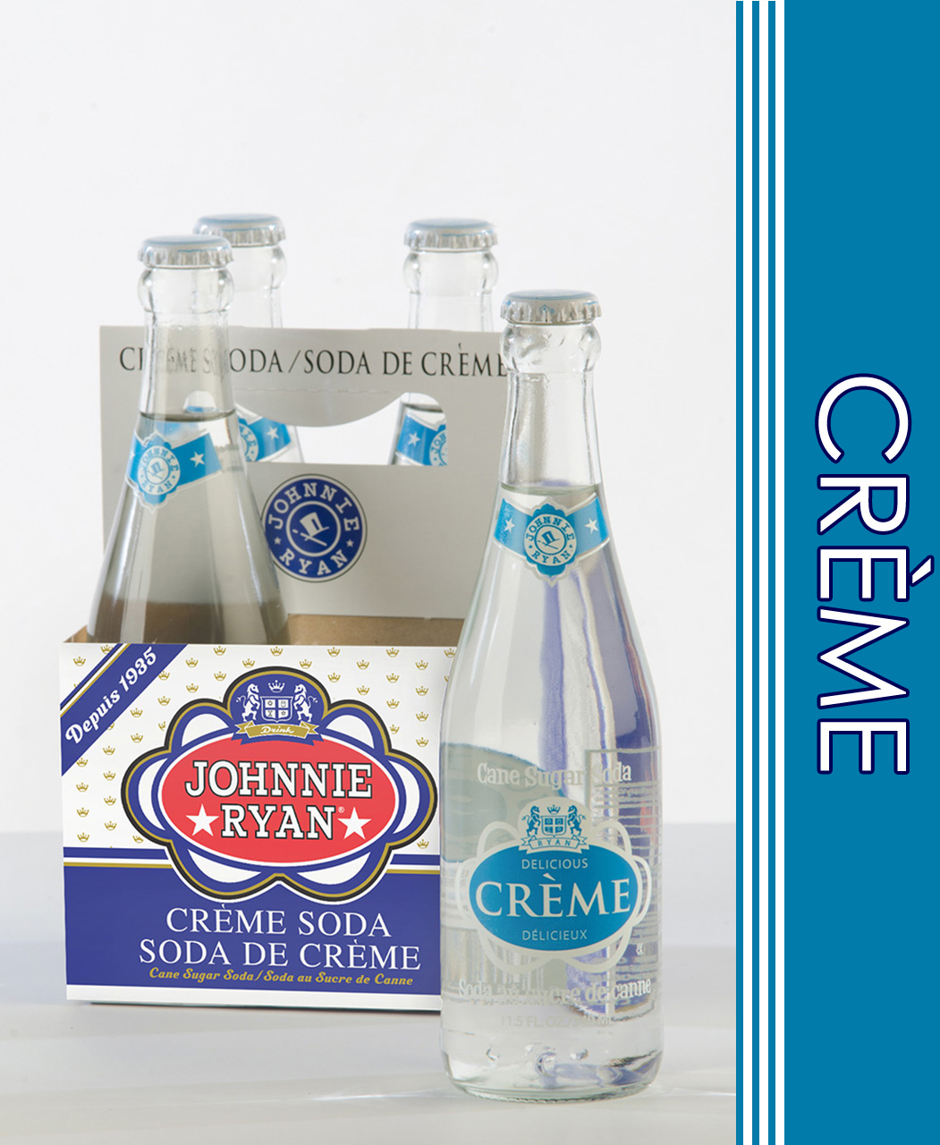 Creme Soda cane sugar soda from Johnnie Ryan beverages in Niagara Falls, NY.