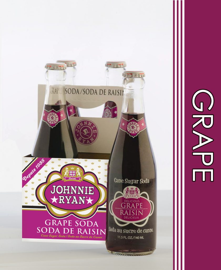 Grape cane sugar soda from Johnnie Ryan beverages in Niagara Falls, NY.