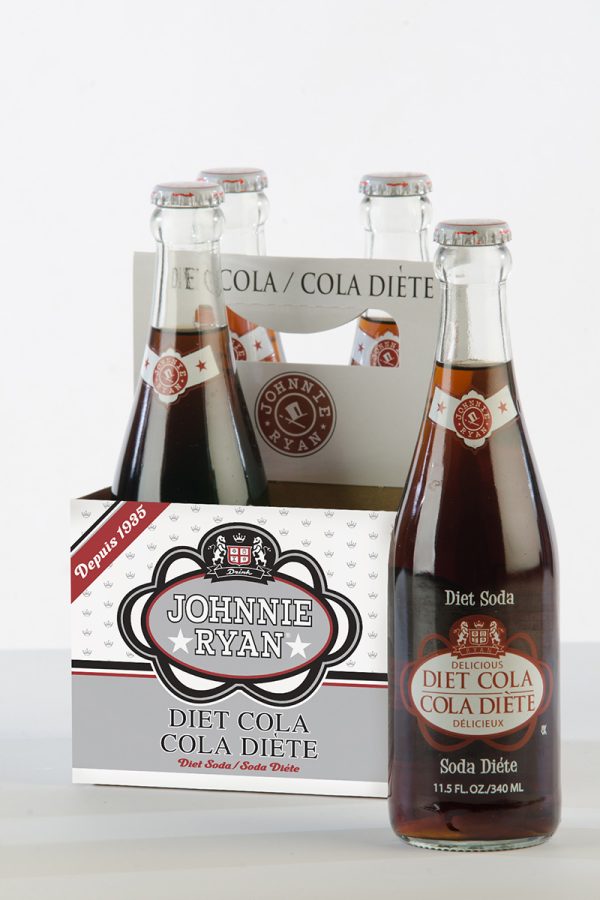 Diet Cola cane sugar soda from Johnnie Ryan beverages in Niagara Falls, NY.